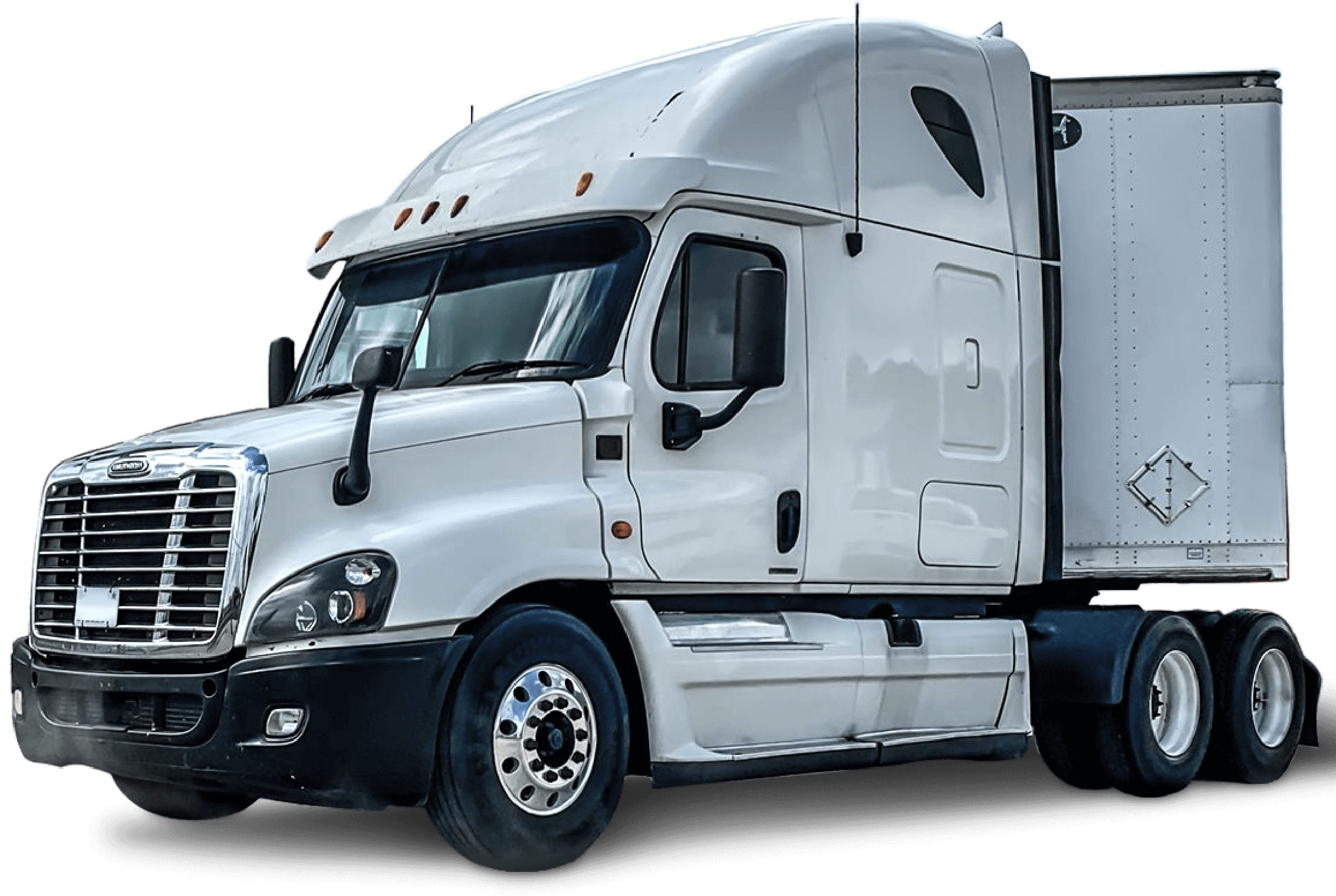 Semi-truck rolling in