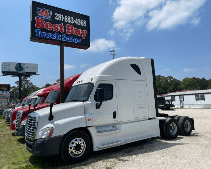 Trucks lined up for sale